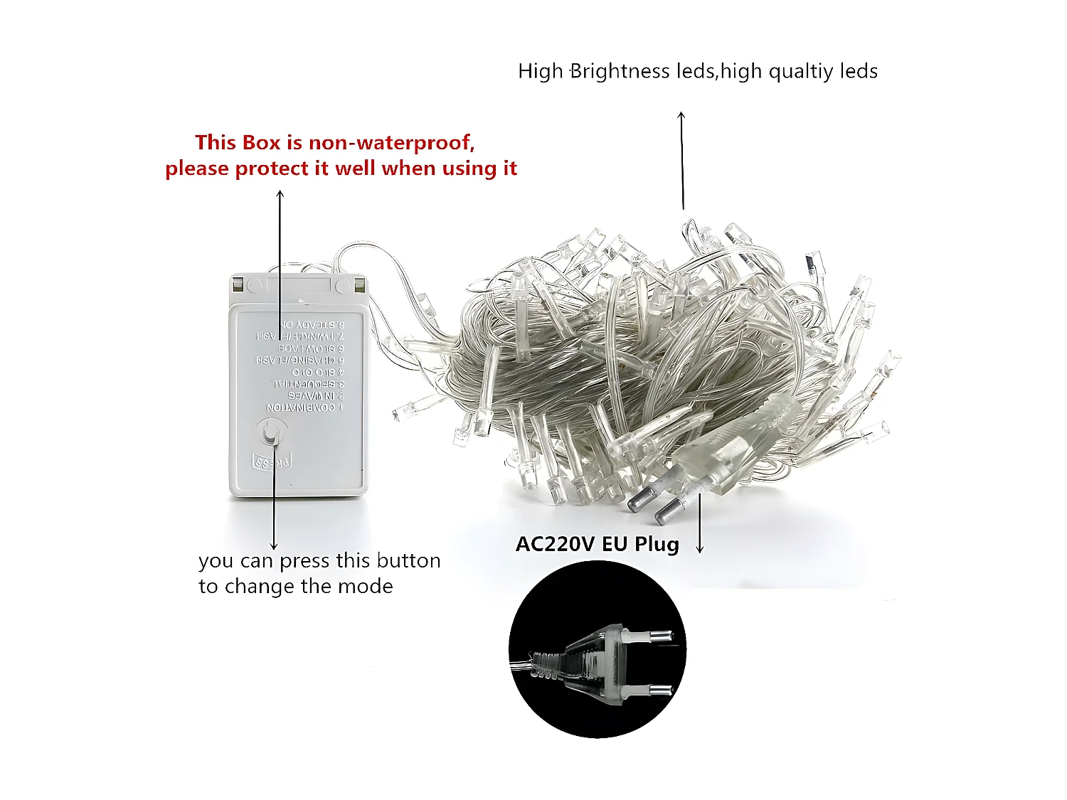80M 800 LED Guirlande lumineuse Carnaval Mariage Extérieur Intérieur Jardin Éclairage, blanc chaud