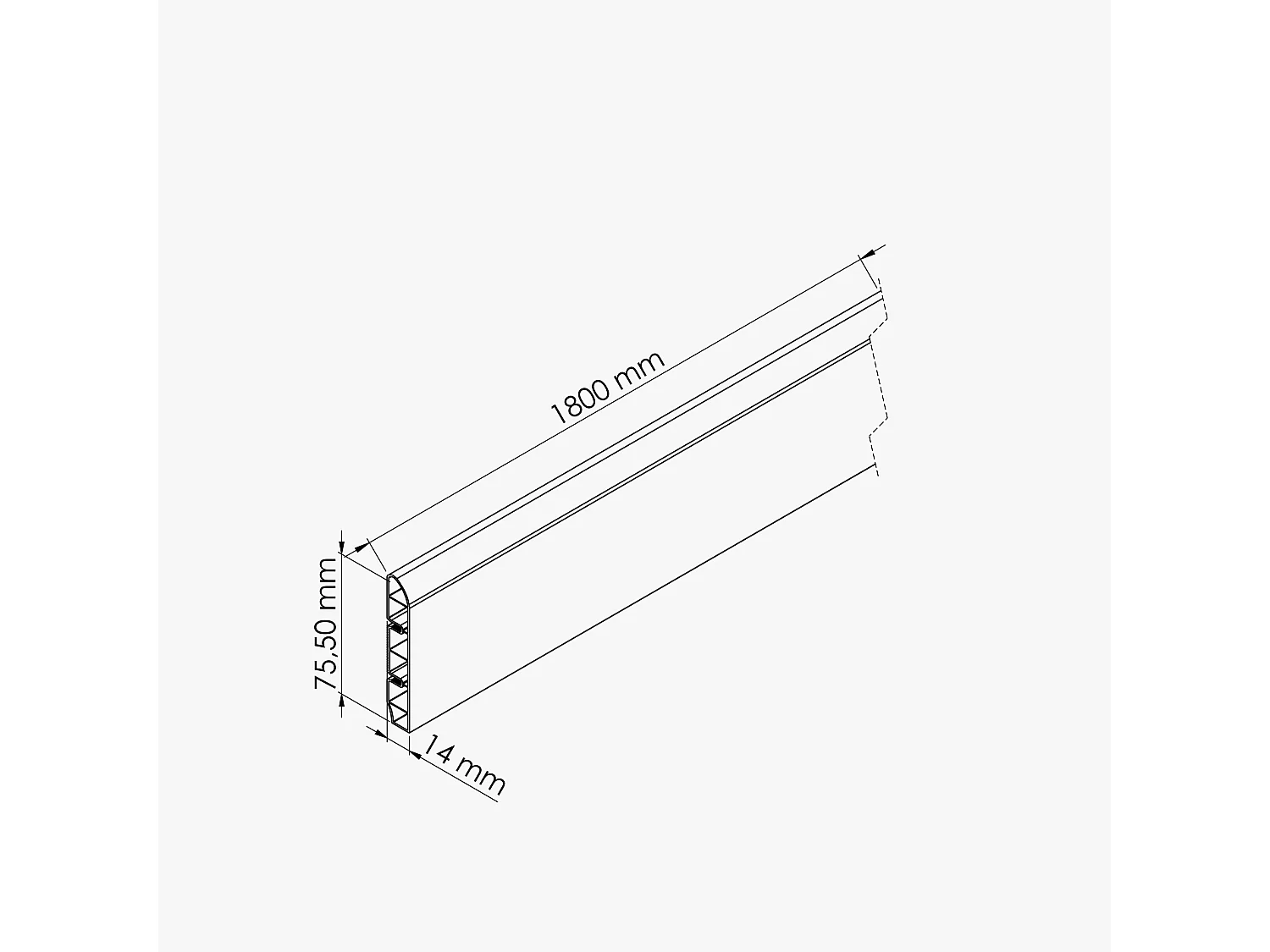 Plinthe Alvéolaire 1.80 m - Anthracite