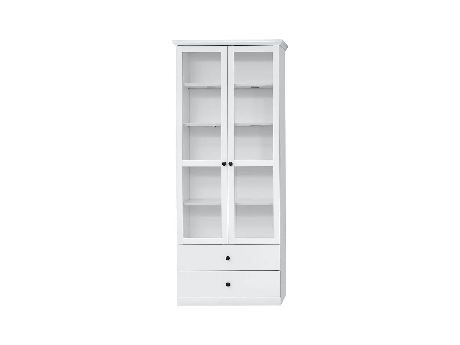 Vitrine 2 portes avec vitrine 2 tiroirs style campagnard moderne Valex 81cm