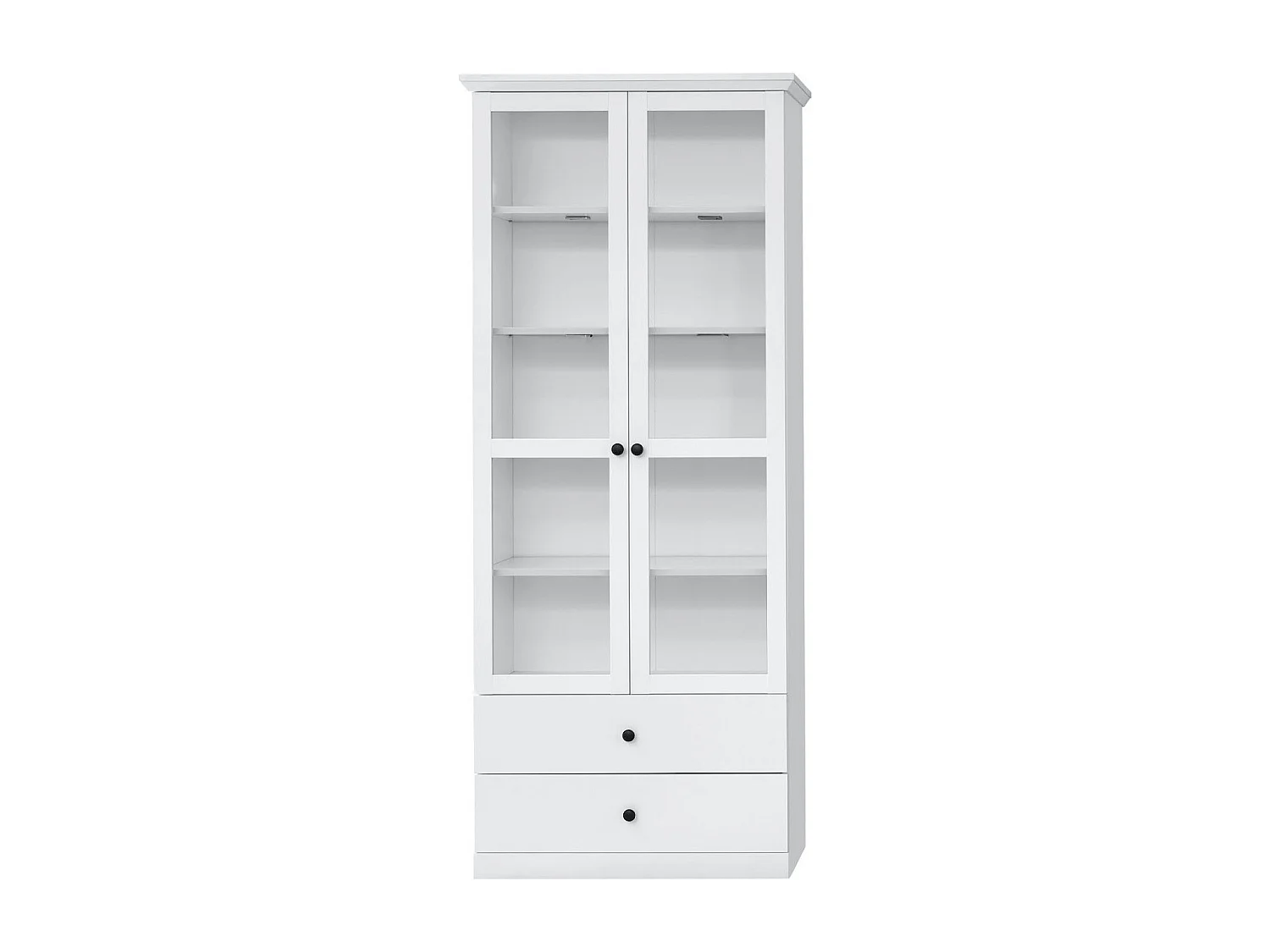 Vitrine 2 portes avec vitrine 2 tiroirs style campagnard moderne Valex 81cm