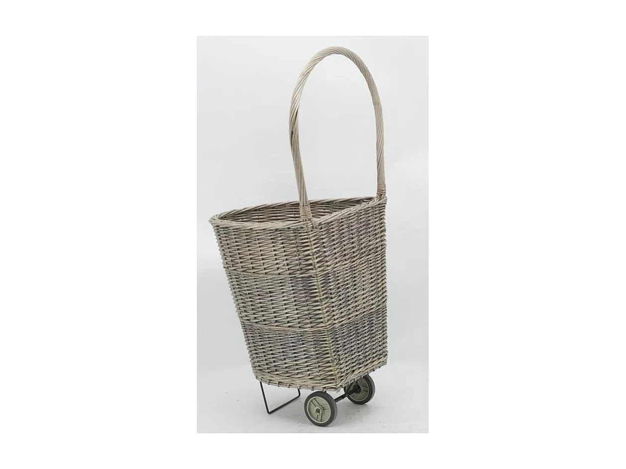 Chariot à bûches en osier