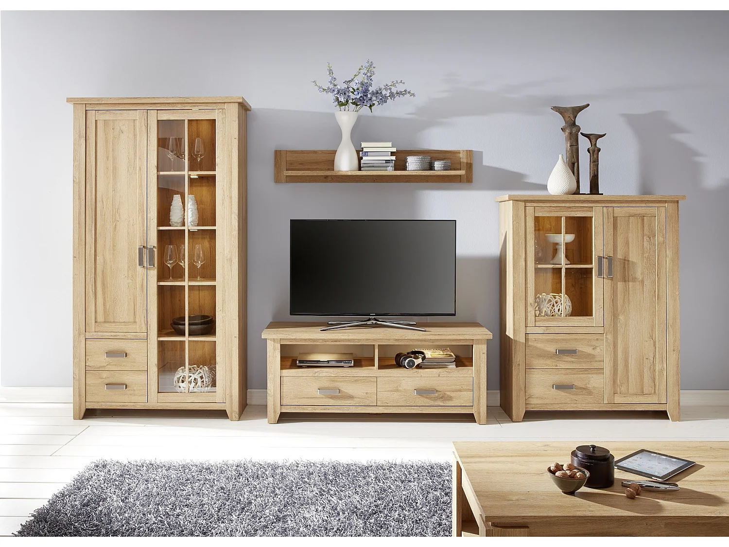 Étagère murale chêne rustique Mobal 137cm