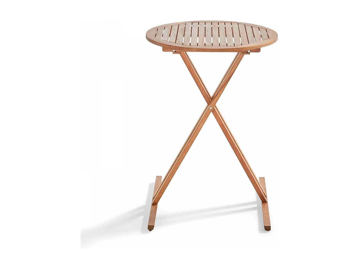 Mange-debout pliant rond en bois d'eucalyptus