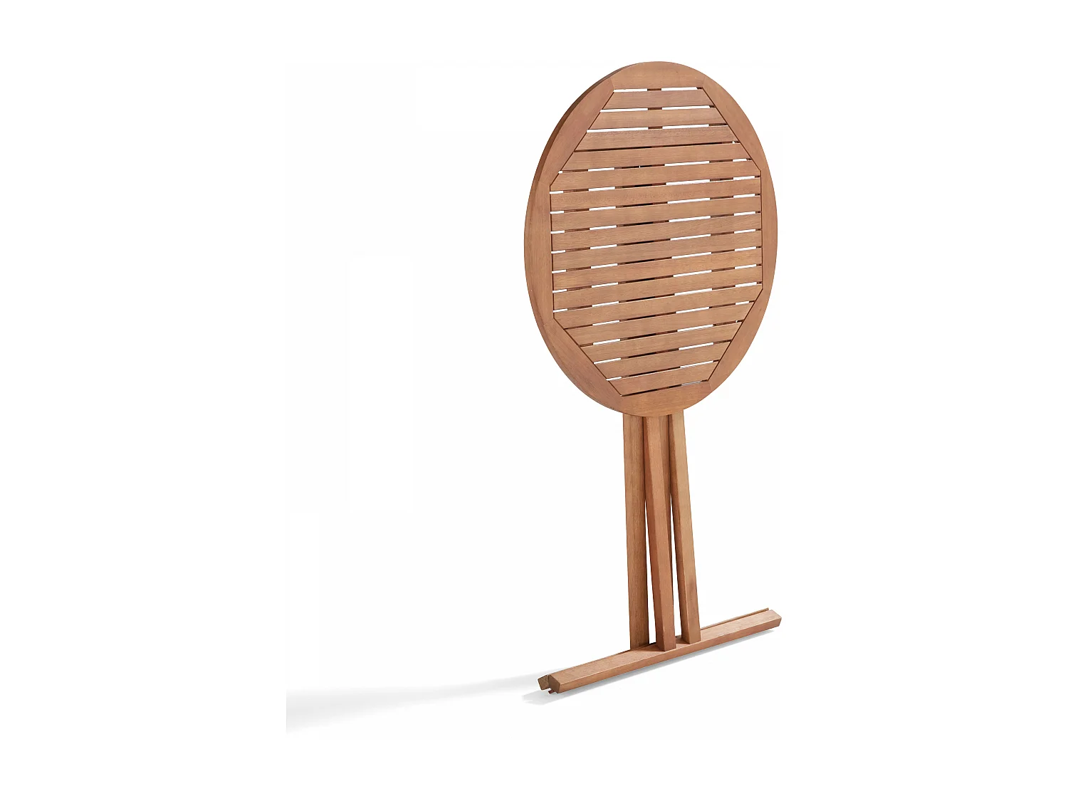 Mange-debout pliant rond en bois d'eucalyptus