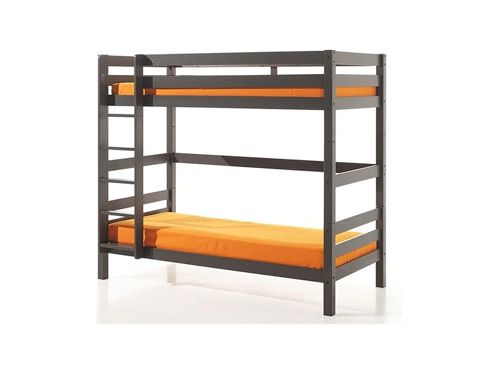 Lit Superposé Enfant Bois "Pino" 90x200cm Taupe