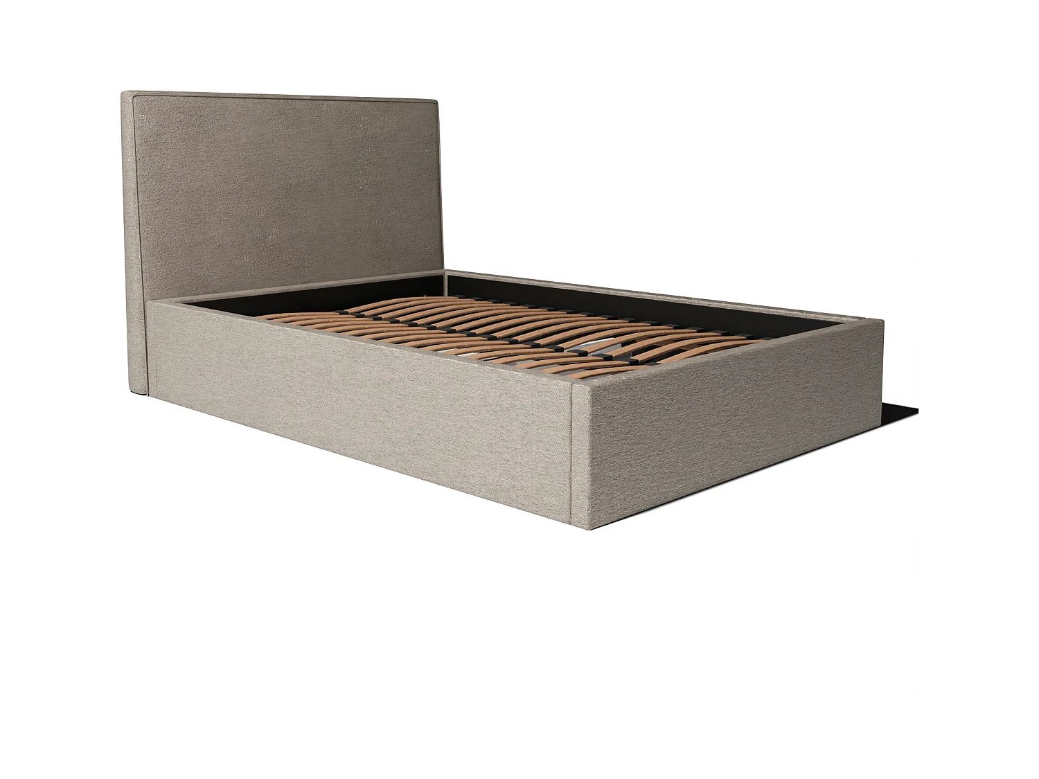 Lit coffre et tissu chiné beige 140x190 cm
