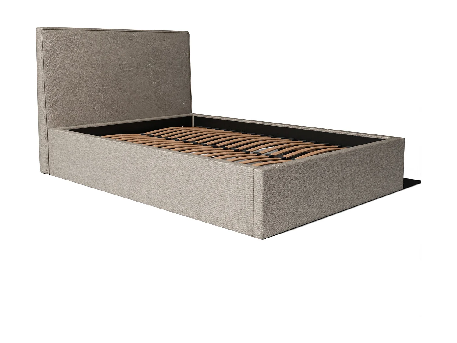 Lit coffre et tissu chiné beige 140x190 cm