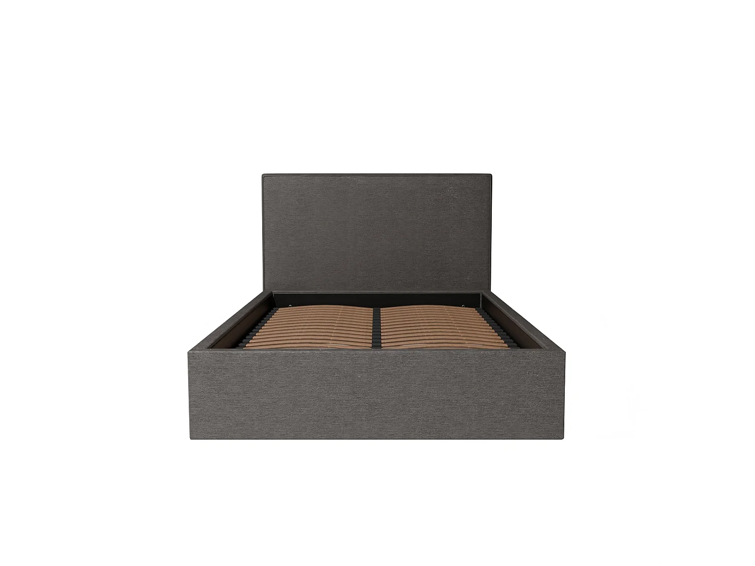 Lit coffre et tissu chiné anthracite 140x190 cm