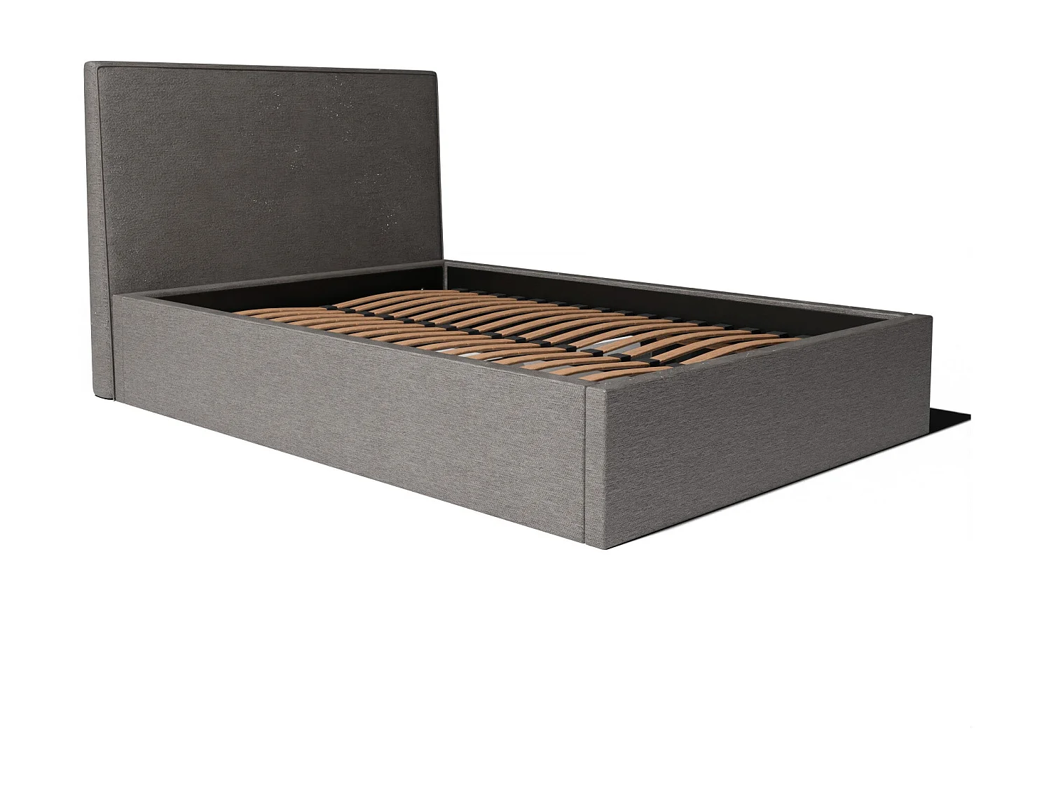 Lit coffre et tissu chiné anthracite 140x190 cm