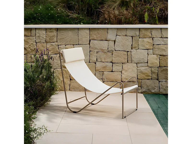 Fauteuil extérieur métal blanc 76 cm x 61 cm-Lang