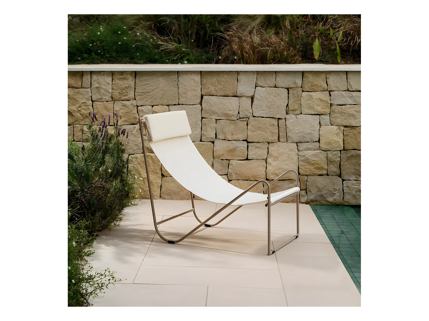 Fauteuil extérieur métal blanc 76 cm x 61 cm-Lang