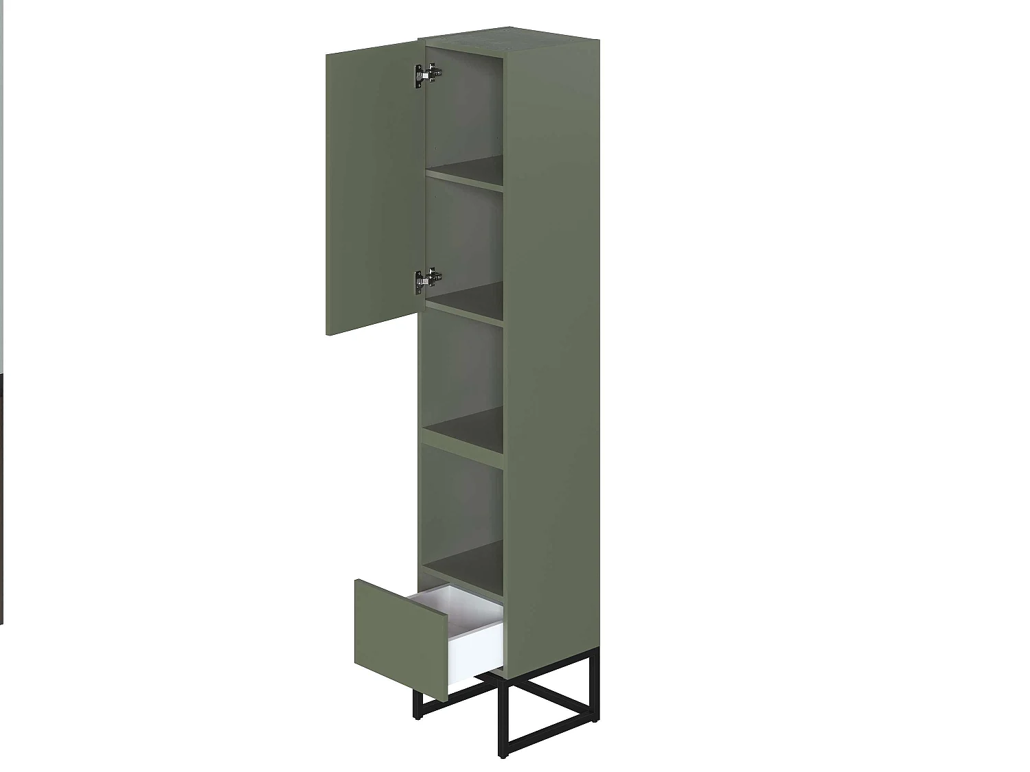 Colonne de salle de bain SPA 1 porte 1 tiroir 180x35x35 cm vert T-BATH