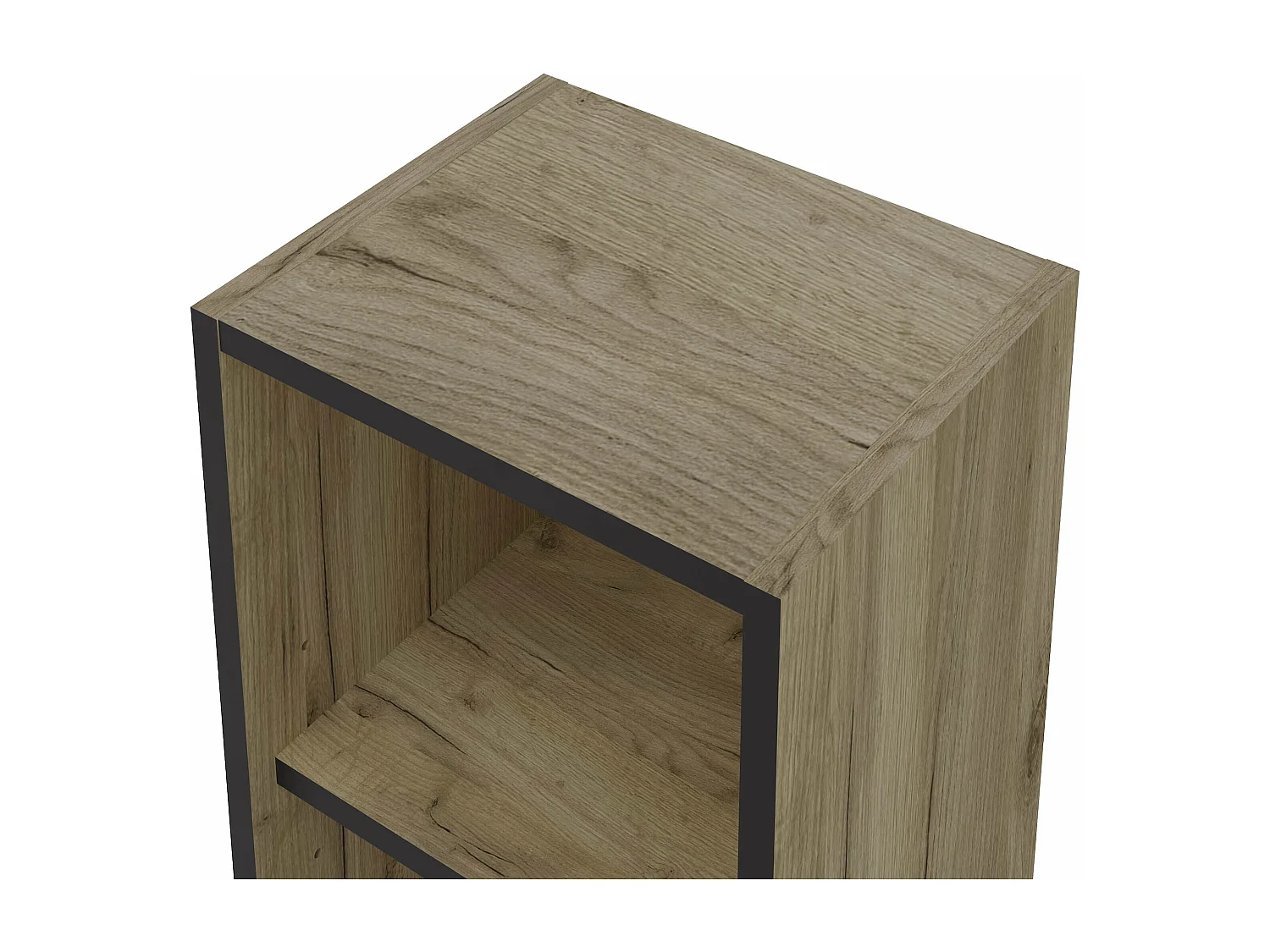 Colonne de salle de bain LARA 1 porte 140x30x25 cm noir et chêne T-BATH