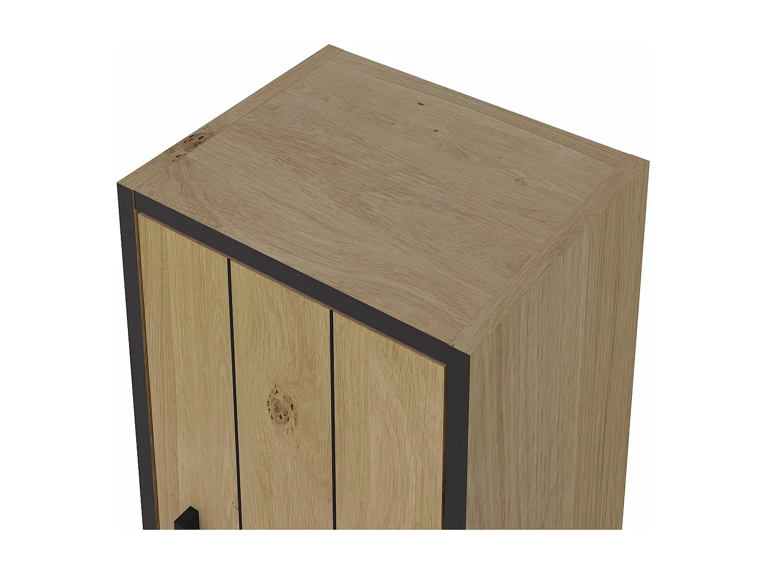 Colonne de salle de bain ANAIS 2 portes 140x30x25 cm chêne et noir T-BATH