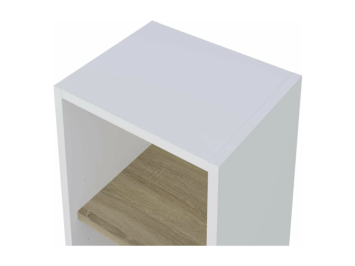 Colonne de salle de bain LARA 1 porte 140x30x25 cm blanc et chêne T-BATH