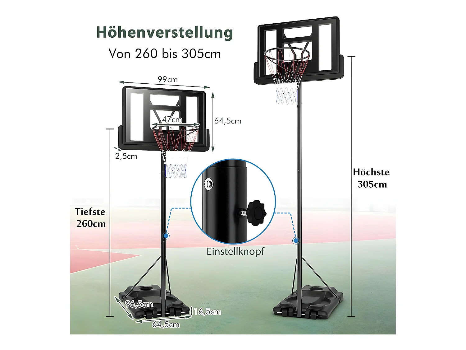 Basketballständer höhenverstellbar
