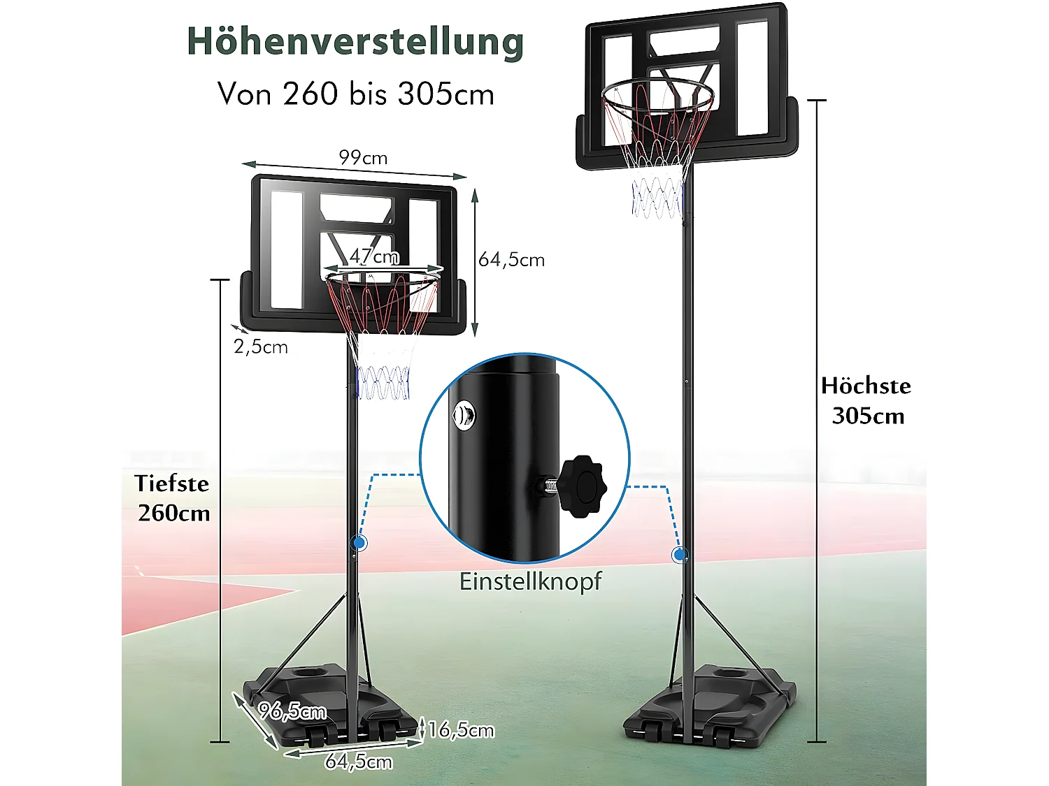 Basketballständer höhenverstellbar