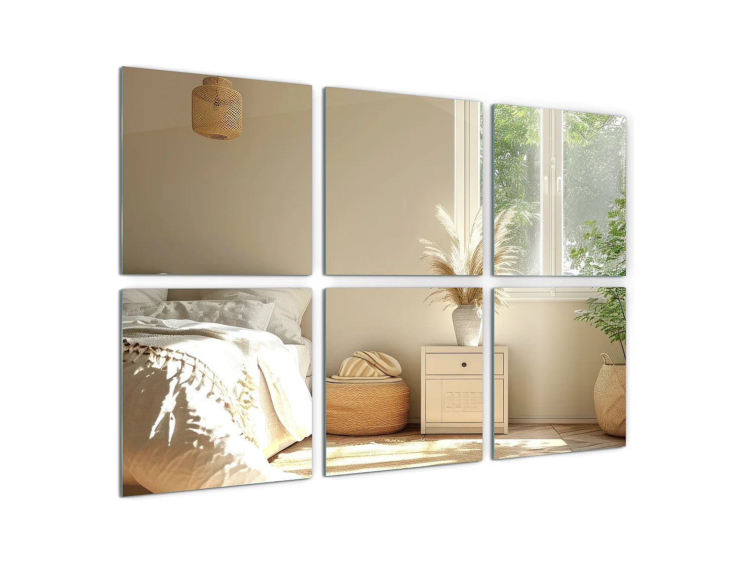 Miroirs Plaques Muraux 6x16x16cm Salle de Bain Décoratifs Carreaux