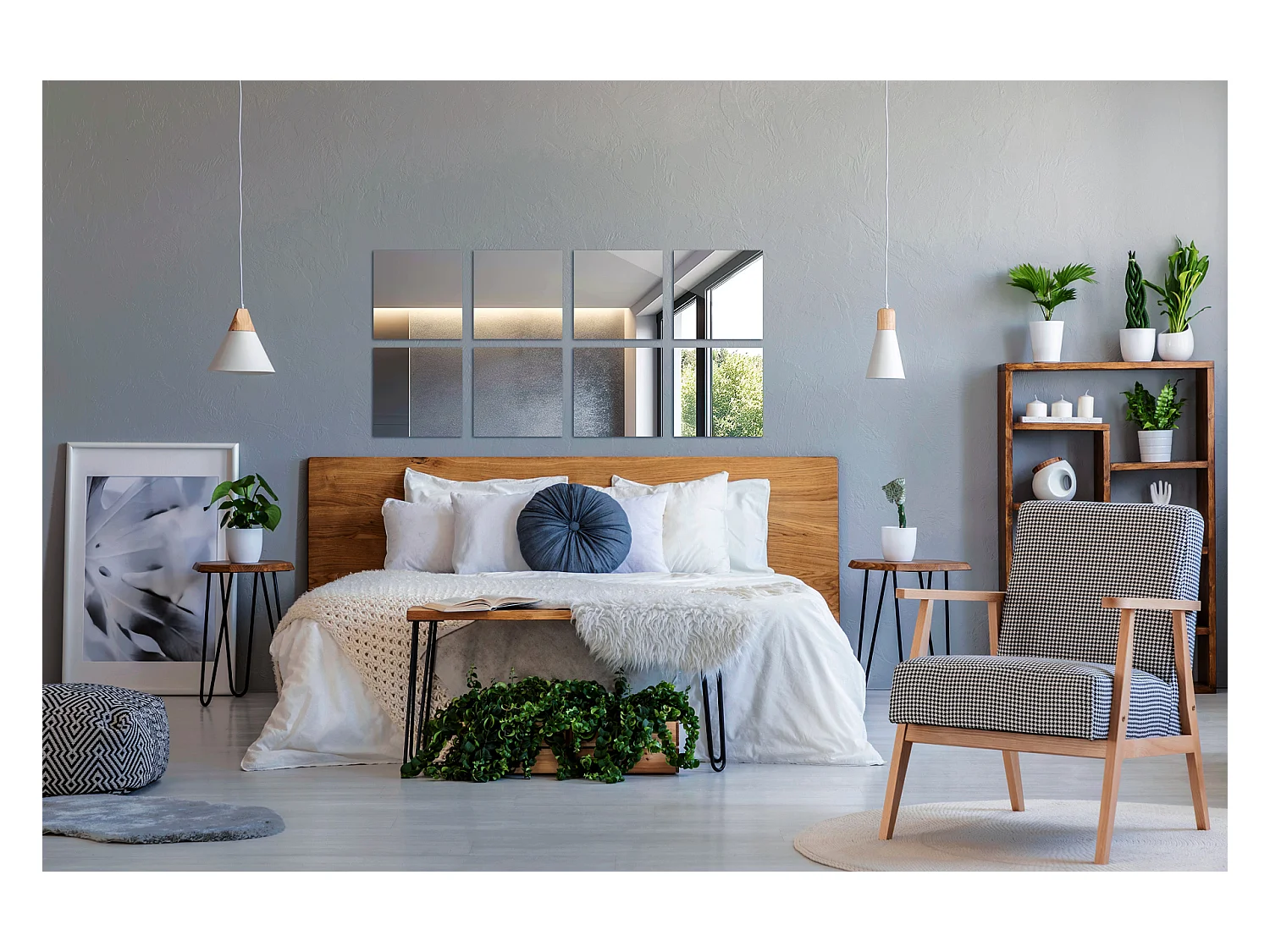 Spiegel 6x30x30cm Glamour Selbstklebende Spiegelsatz Badezimmerzubehör Wandmontage Einfache Montage