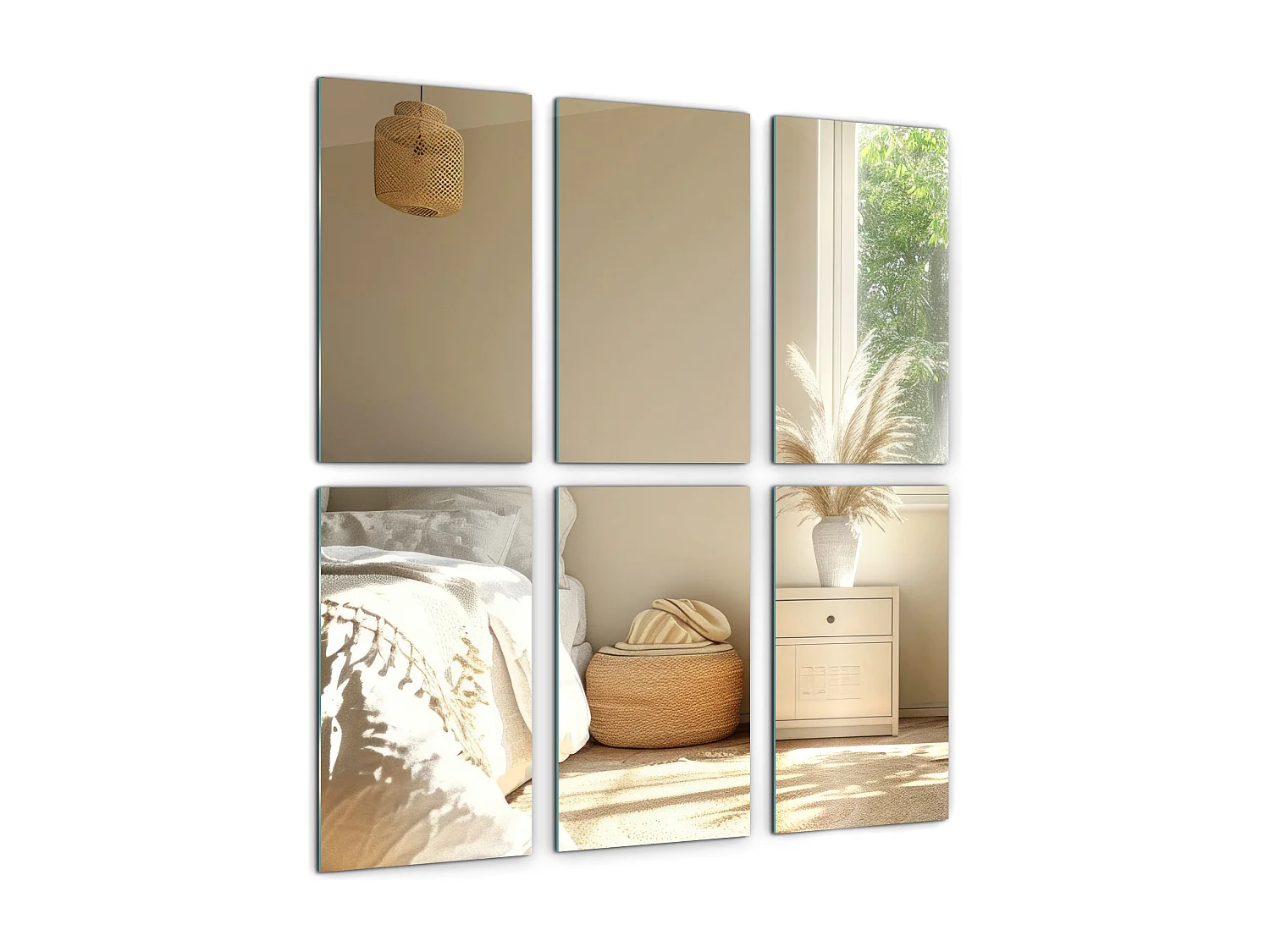 Miroirs de 6x30x16cm Salle de Bain Muraux Décoratifs Glamour Autocollants