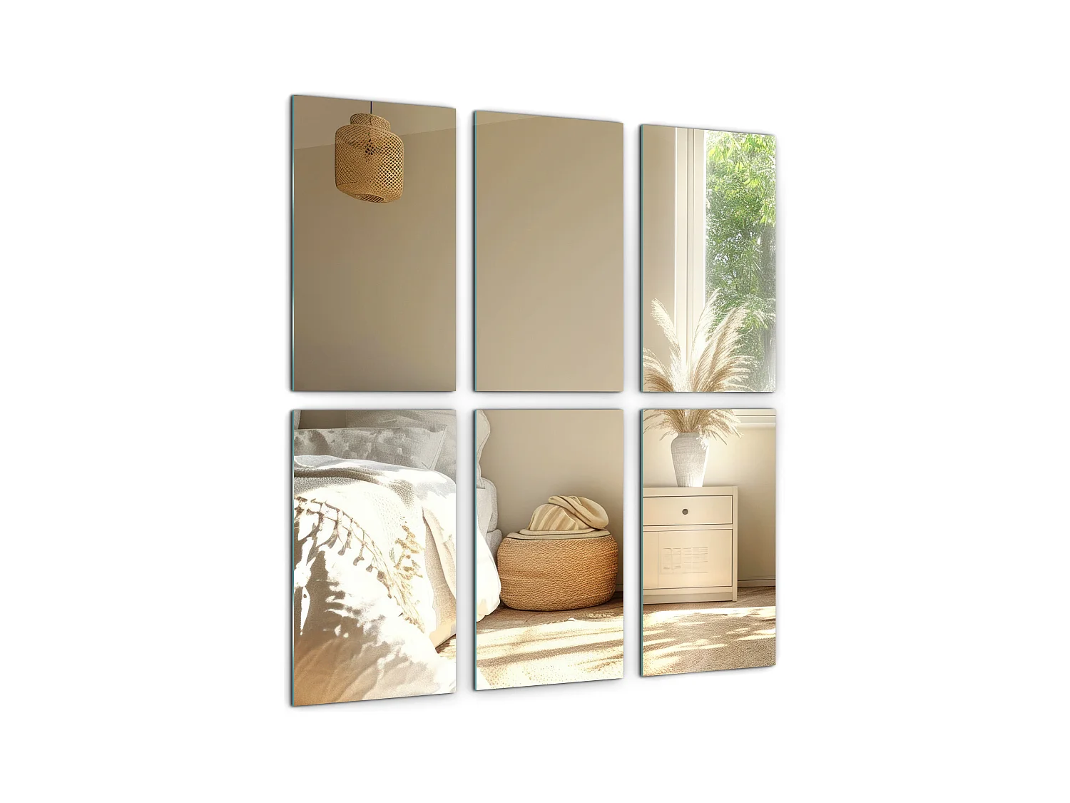 Miroirs Décoratifs Prêts à Monter 6x30x20cm Morceaux de Carreaux Intérieurs Salle de Bain