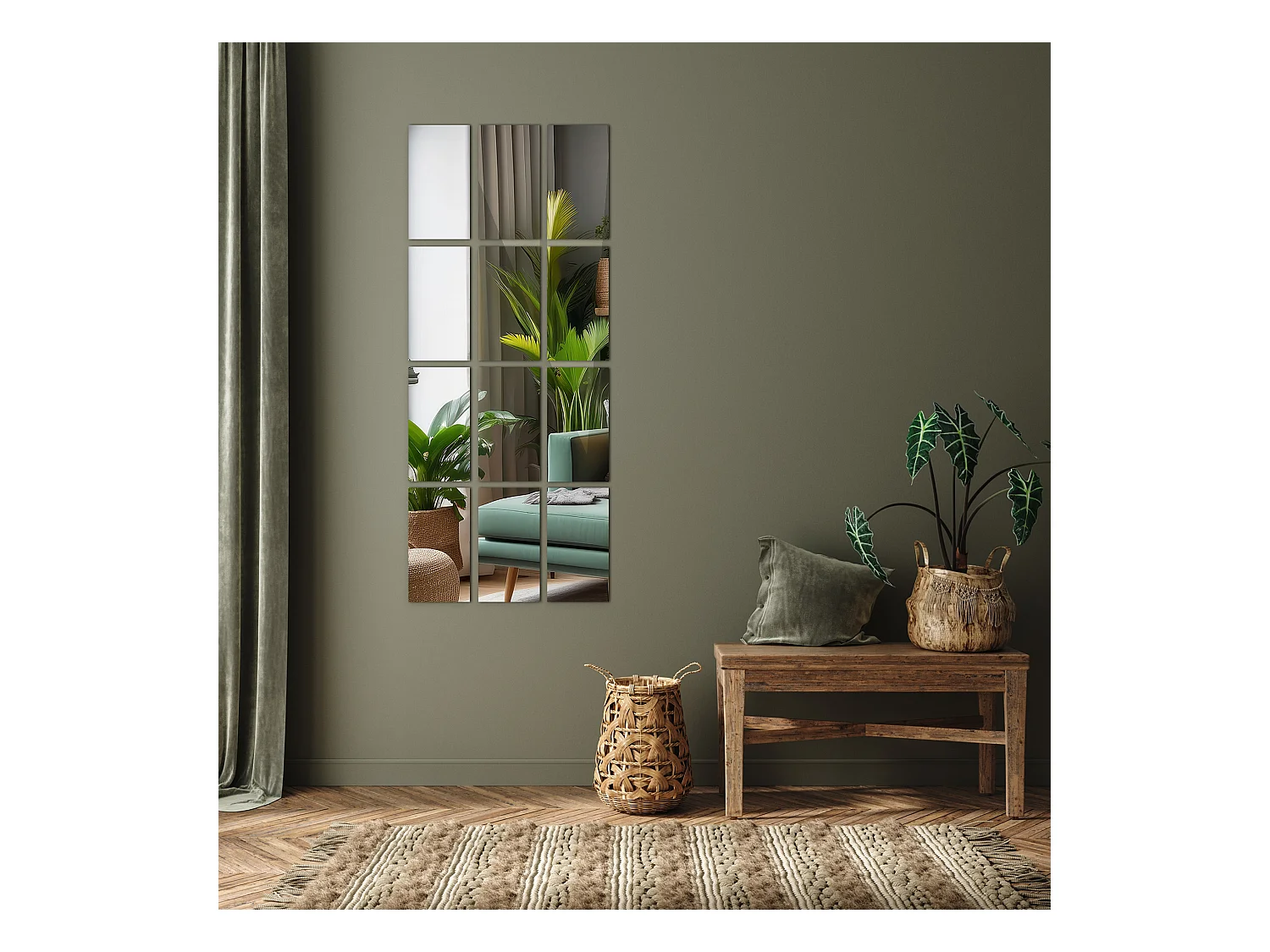 Spiege Fliesen Geschliffen Selbstklebend 6x30x20cm Montagefertig Dekorative Fliesen für Küche und Bad