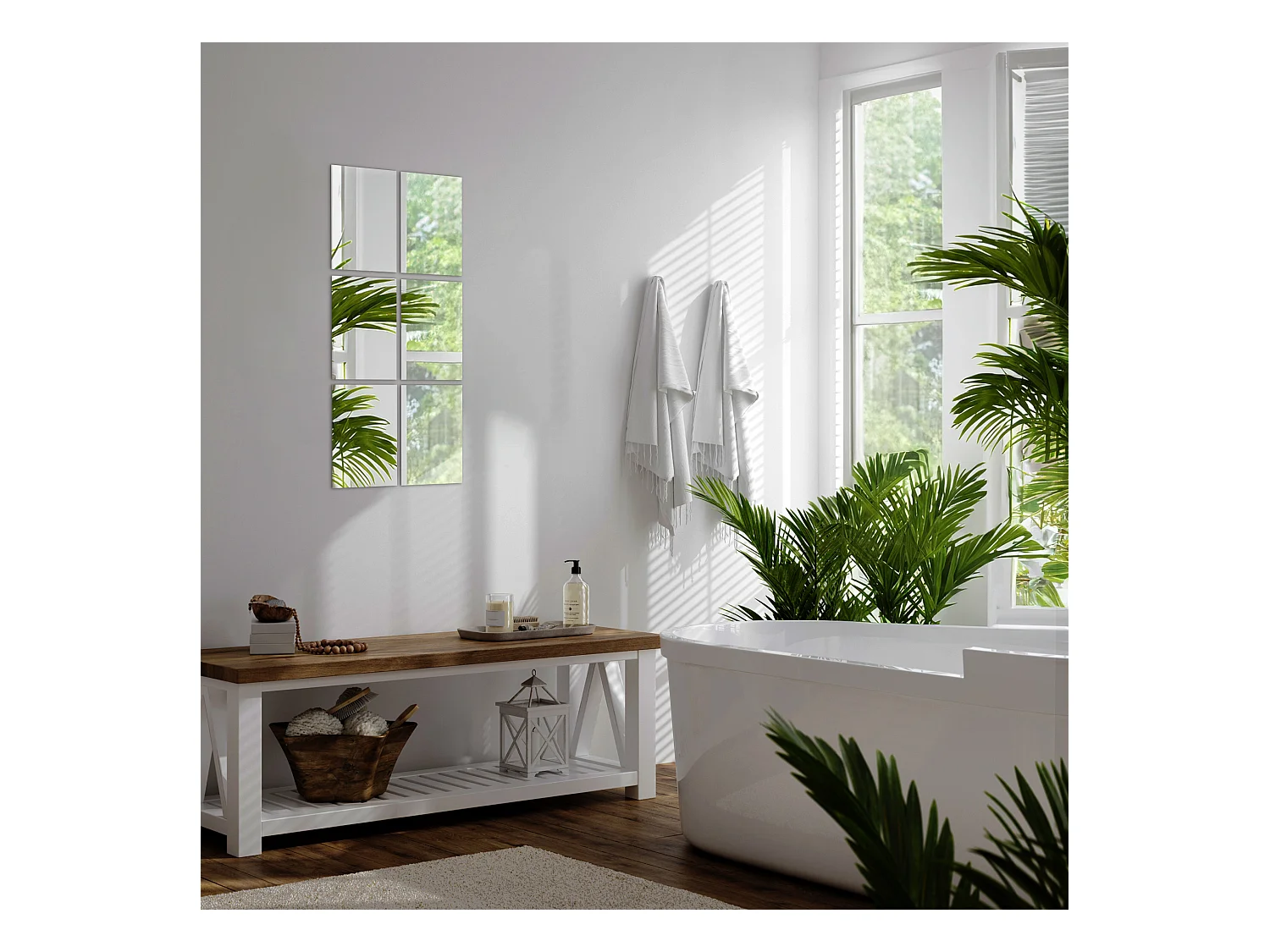 Spiege Fliesen Geschliffen Selbstklebend 6x30x20cm Montagefertig Dekorative Fliesen für Küche und Bad