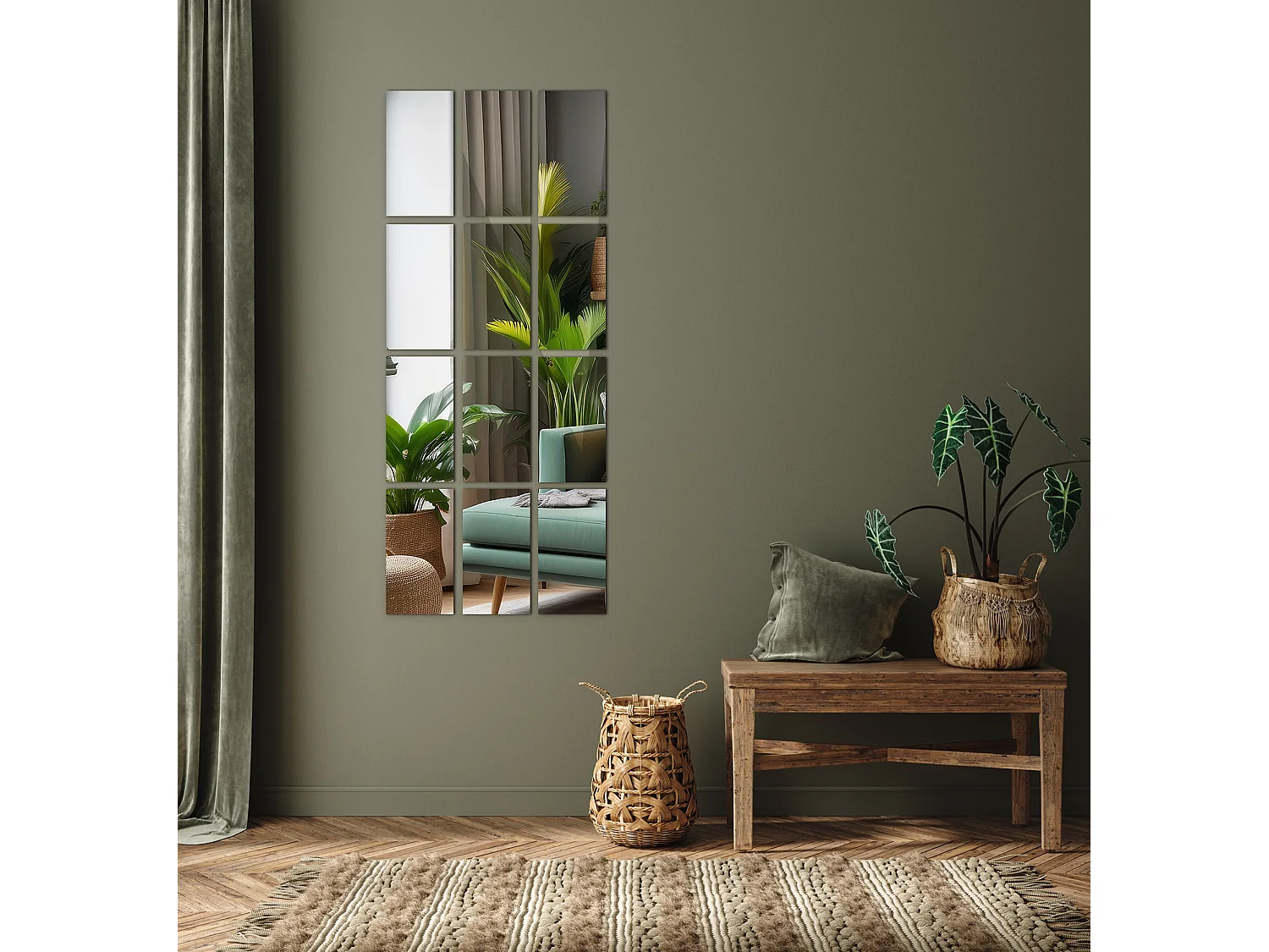 Miroirs Décoratifs Prêts à Monter 6x30x20cm Morceaux de Carreaux Intérieurs Salle de Bain