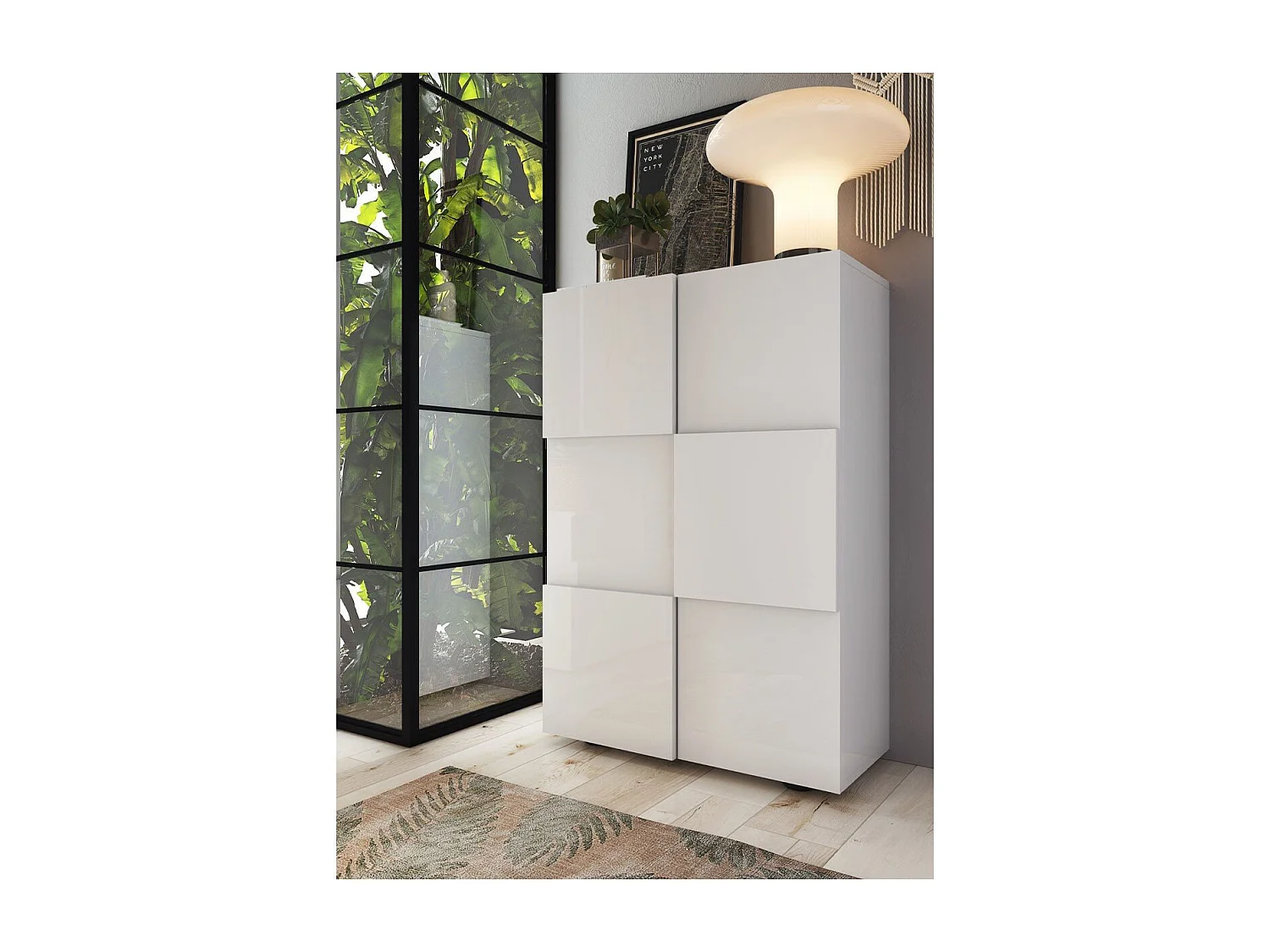Mueble de almacenamiento de 2 puertas multifuncional Dama - H115,5 cm