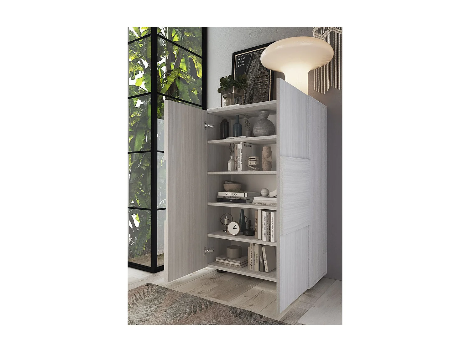 Mueble de almacenamiento de 2 puertas multifuncional Dama - H115,5 cm