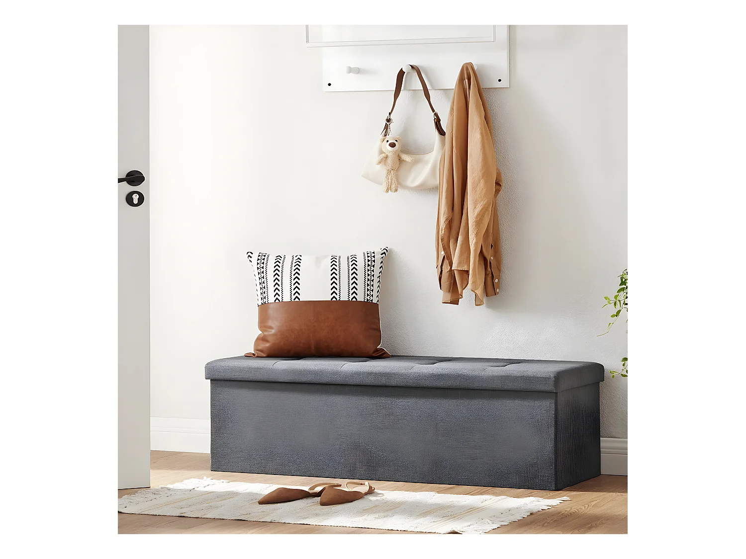 Coffre de rangement capitonné - L110 cm