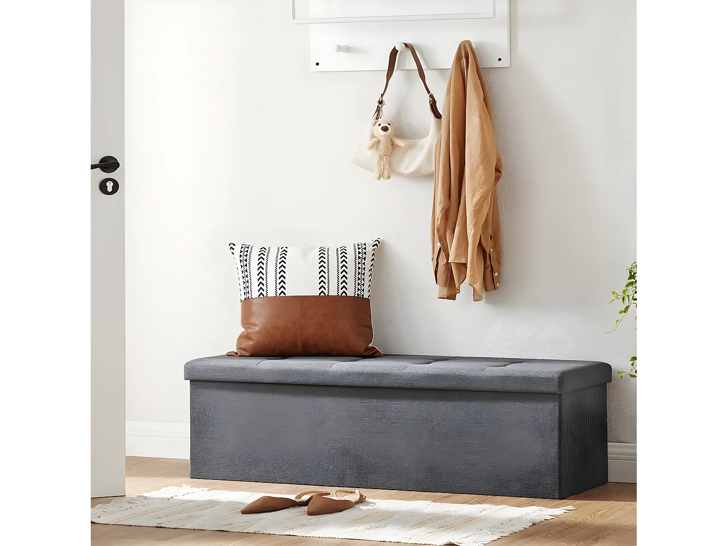 Coffre de rangement capitonné - L110 cm