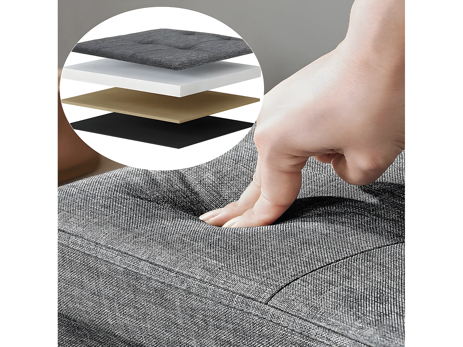 Coffre de rangement capitonné - L110 cm