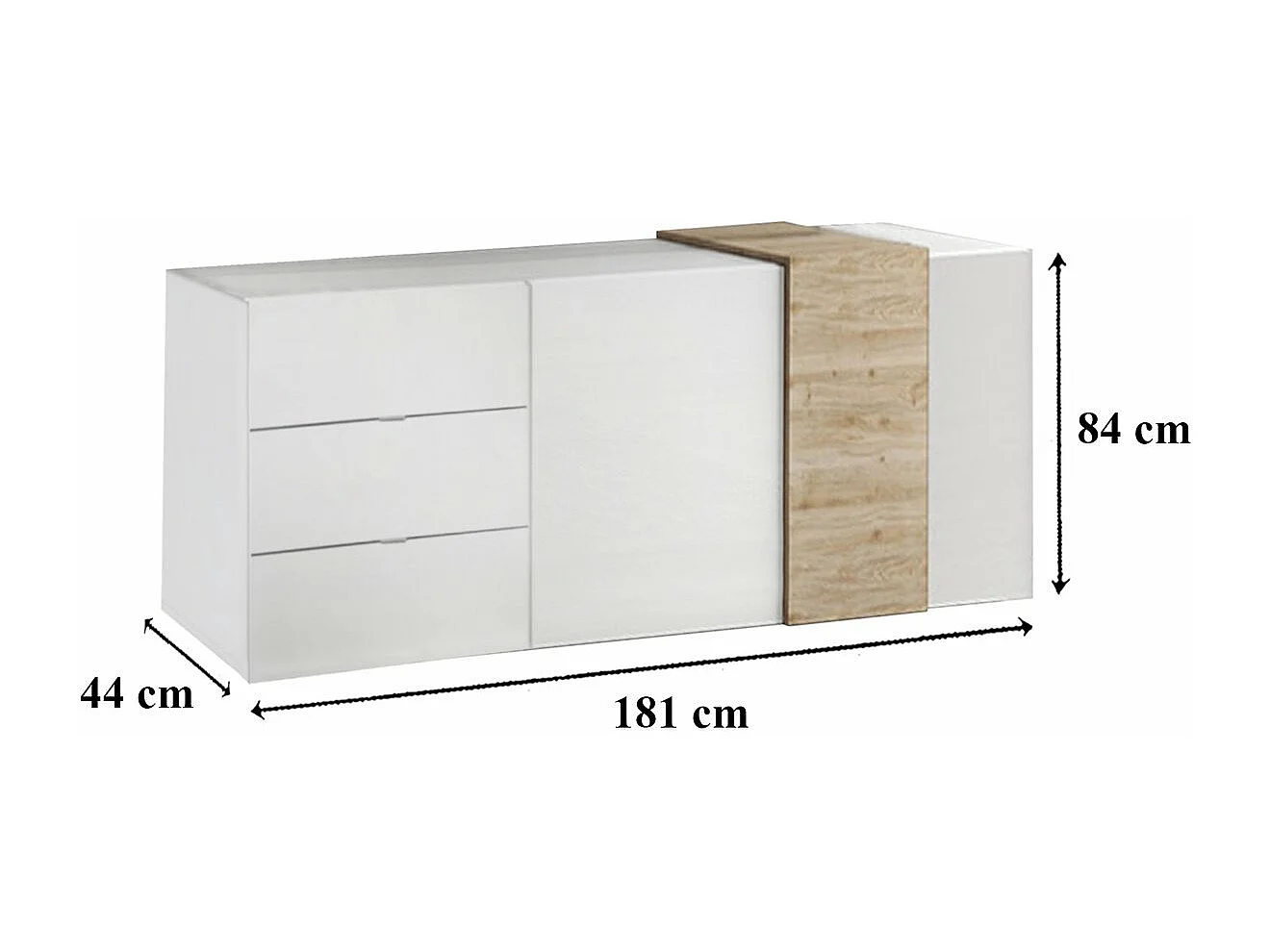 Buffet 2 Porte 3 Cassetti L181 cm - Plutone