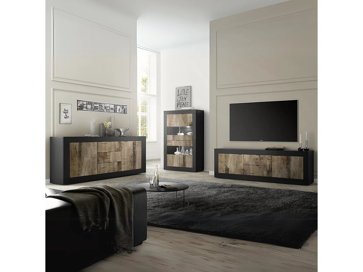 Buffet bas 2 portes et 2 tiroirs Itinial - L210 cm