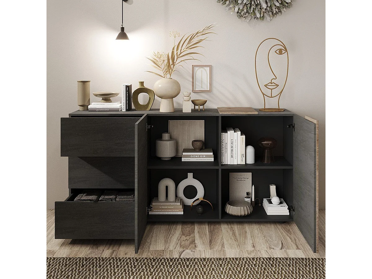 Buffet 2 Portes 3 Tiroirs L181 cm - Pluton