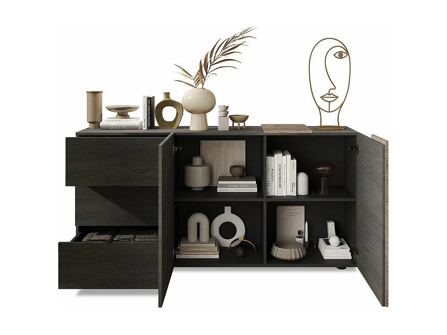 Buffet 2 Portes 3 Tiroirs L181 cm - Pluton