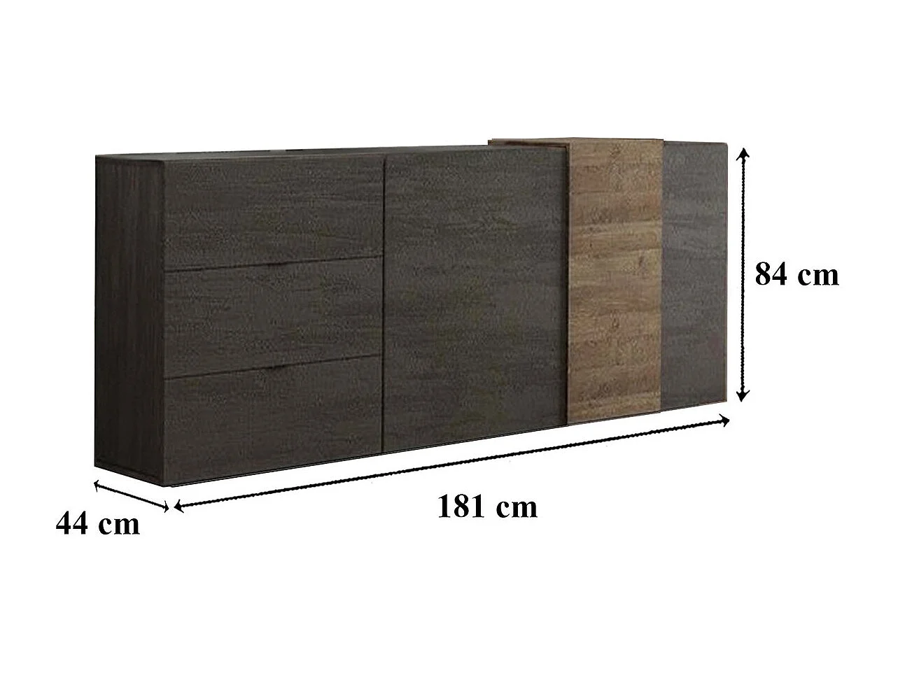 Buffet 2 Portes 3 Tiroirs L181 cm - Pluton