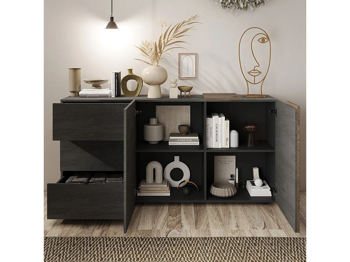 Buffet 2 Porte 3 Cassetti L181 cm - Plutone