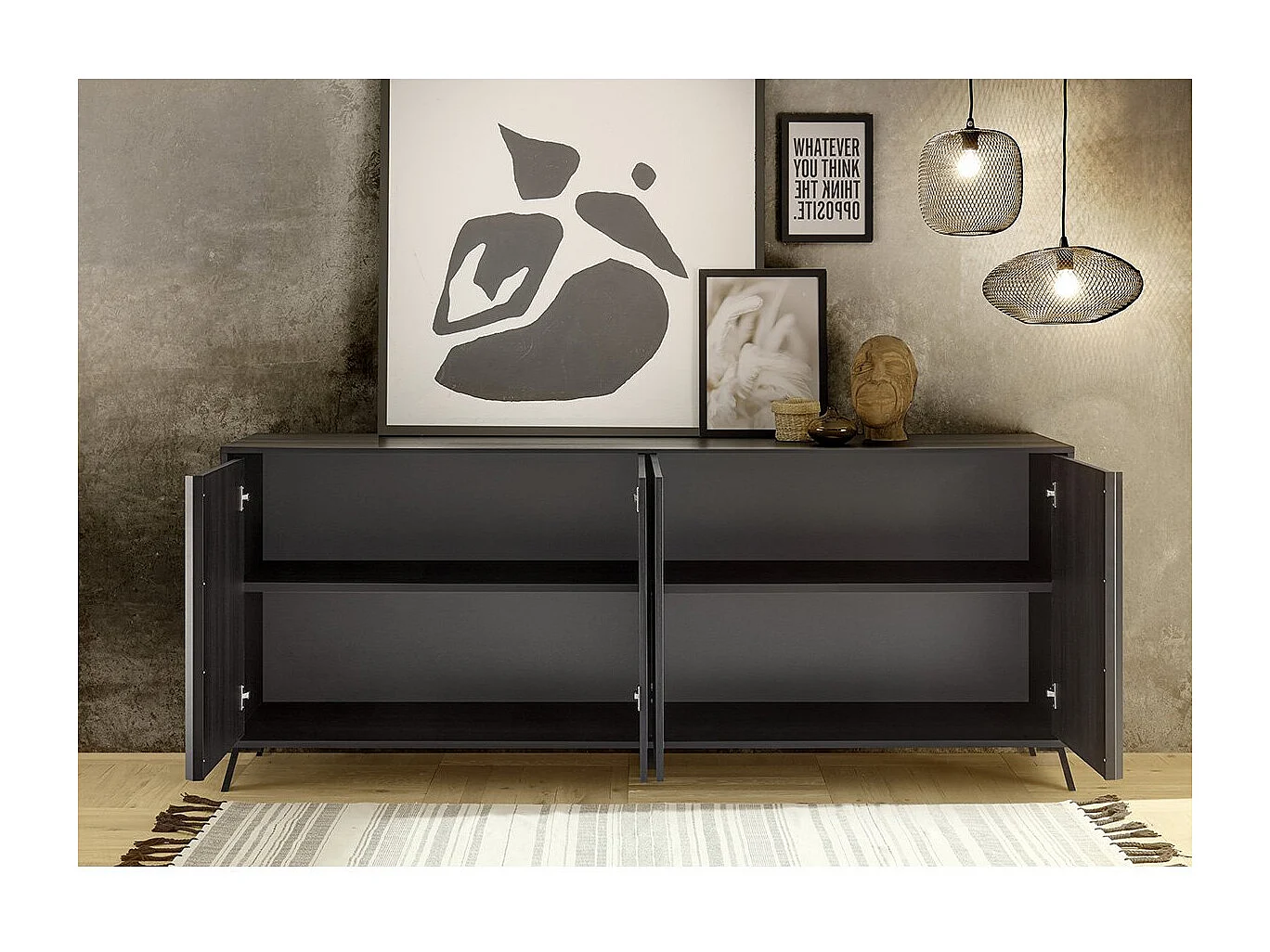 Wohnzimmergarnitur mit 1 Highboard, 1 TV-Möbel, 1 Sideboard - City