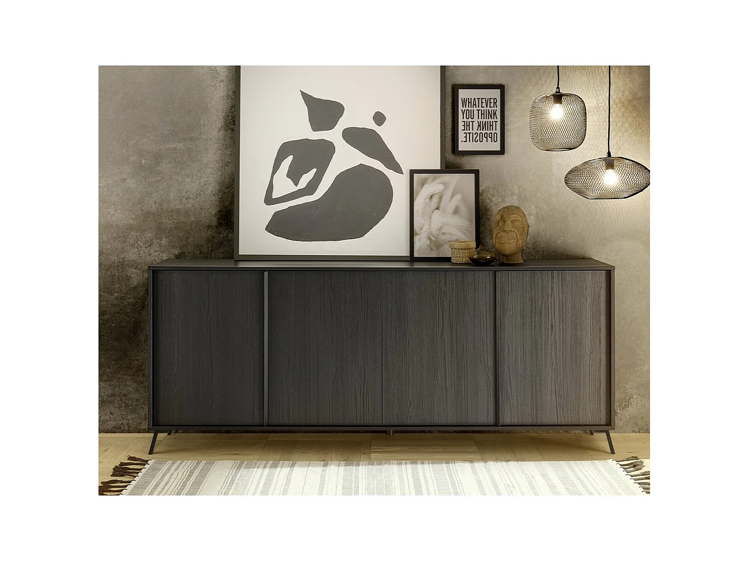 Wohnzimmergarnitur mit 1 Highboard, 1 TV-Möbel, 1 Sideboard - City