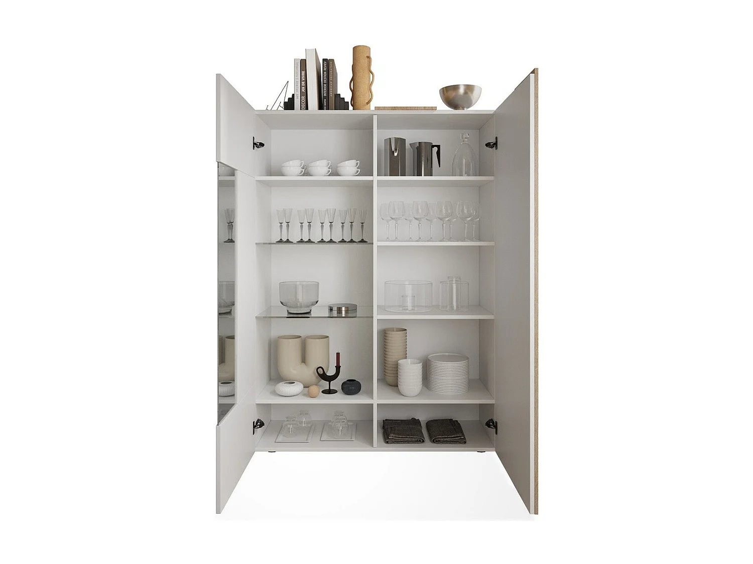 Vitrine 2-türig aus Glas ohne Beleuchtung Pluton - L121 cm