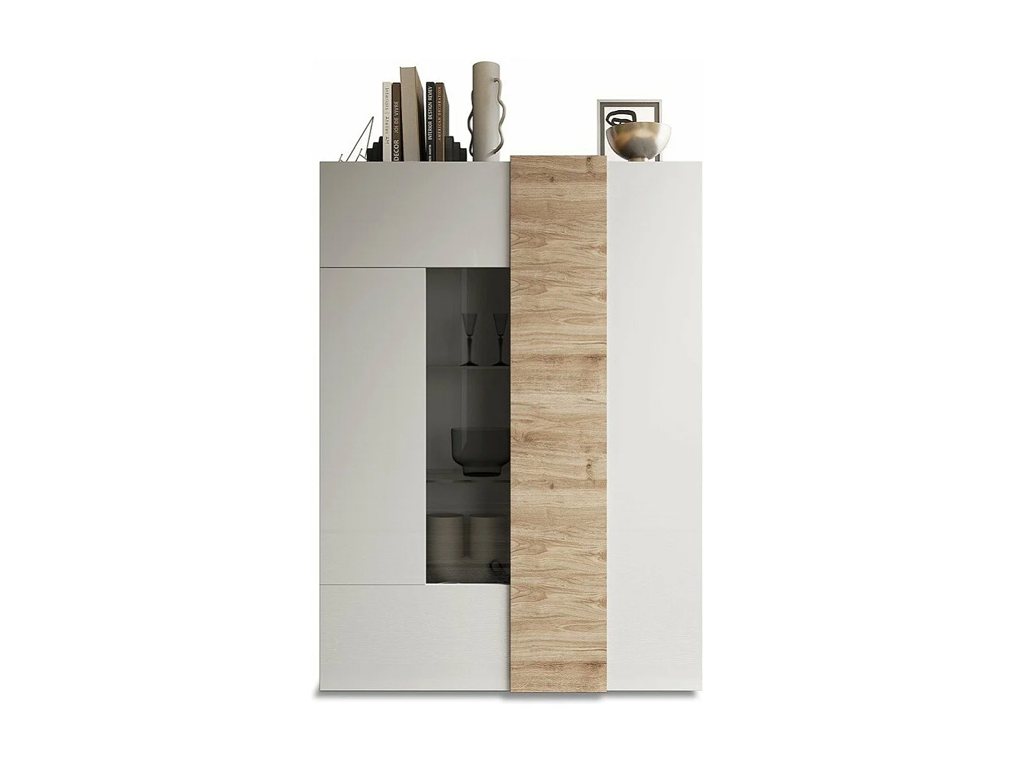 Vitrine 2 portes en verre sans éclairage Pluton - L121 cm