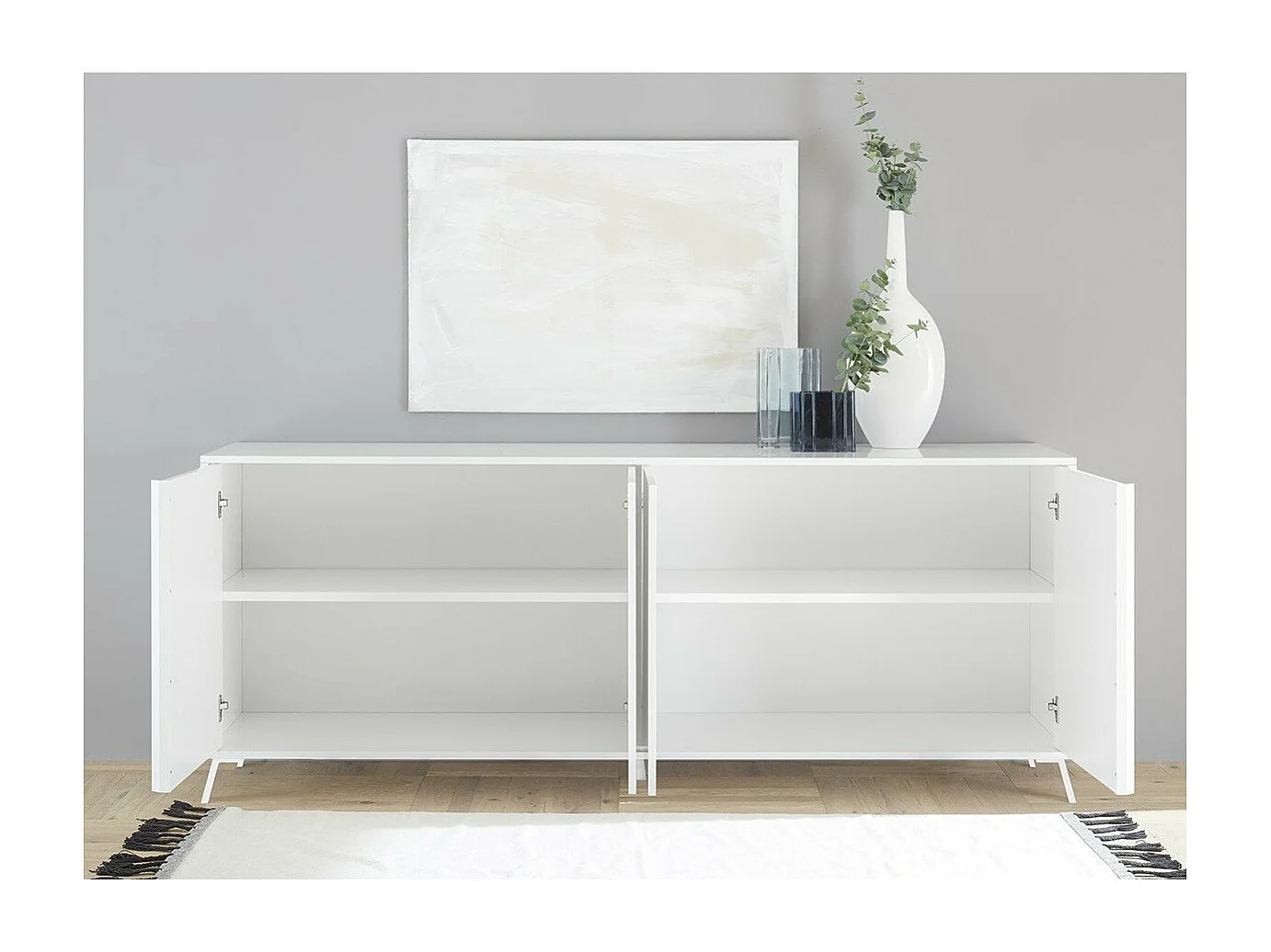 Conjunto de salón con 1 Aparador Alto, 1 Mueble de TV, 1 Aparador Bajo - City