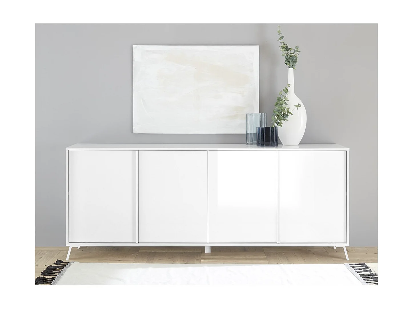 Ensemble de salon avec 1 Buffet Haut, 1 Meuble TV, 1 Buffet Bas - City