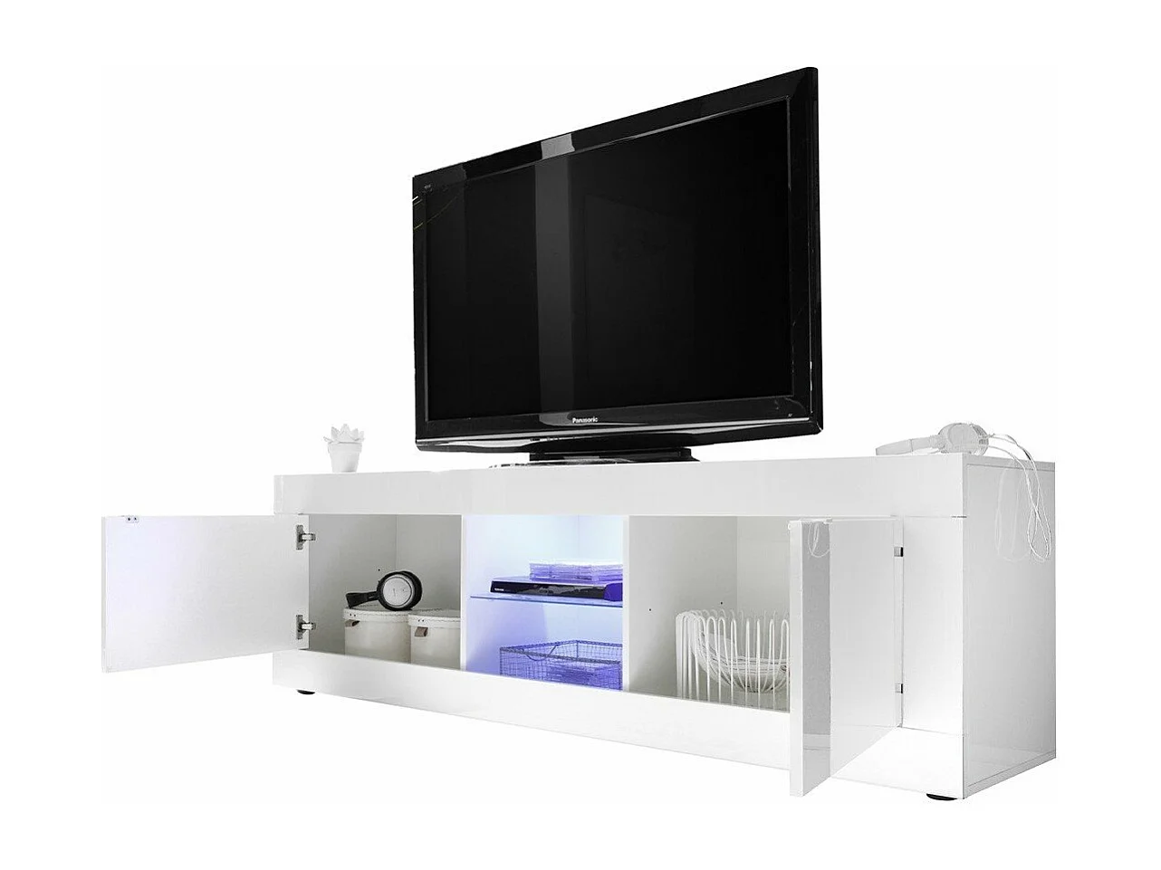 Meuble TV 2 Portes sans Éclairage L180 cm - INITIAL