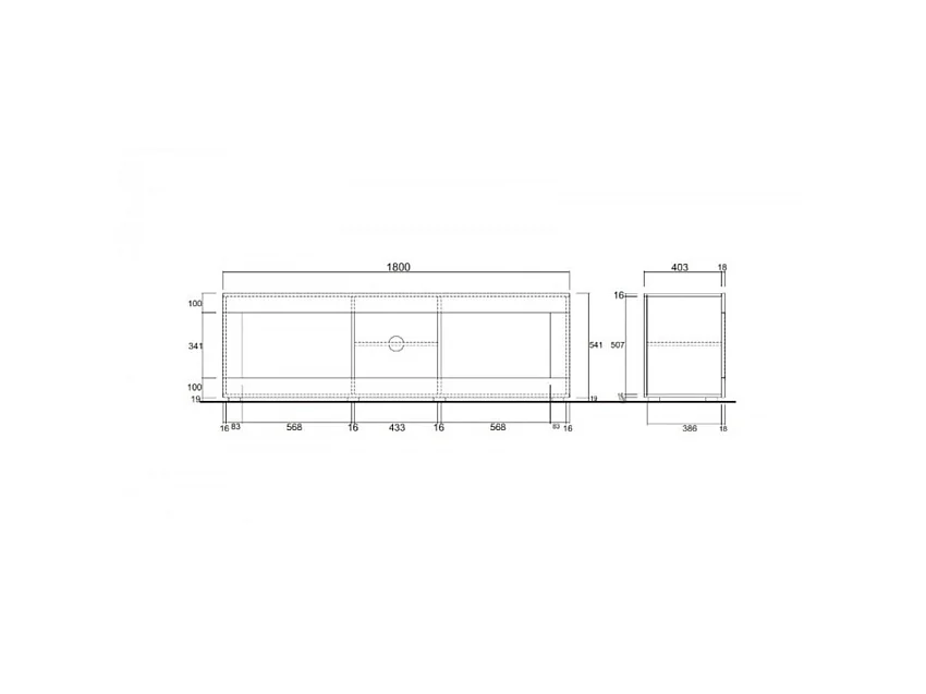 Móvel para TV 2 Portas sem Iluminação L180 cm - INITIAL
