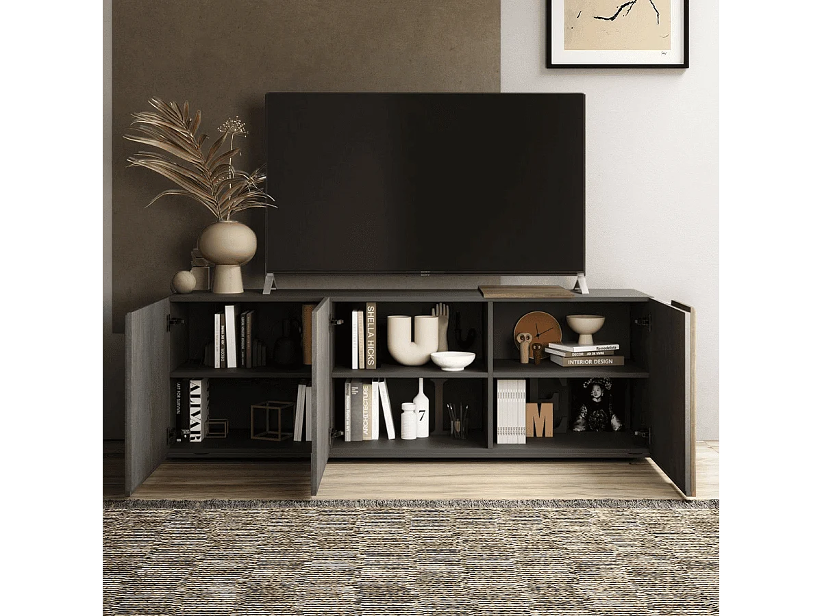 Tv-meubel 3 draaideuren Pluton - L181 cm