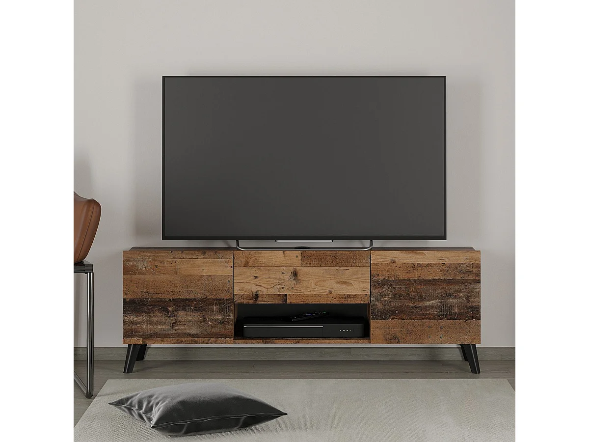 TV-Möbel mit 2 Türen und 1 Schublade Brighton 2 - L140 cm x 46,5 cm