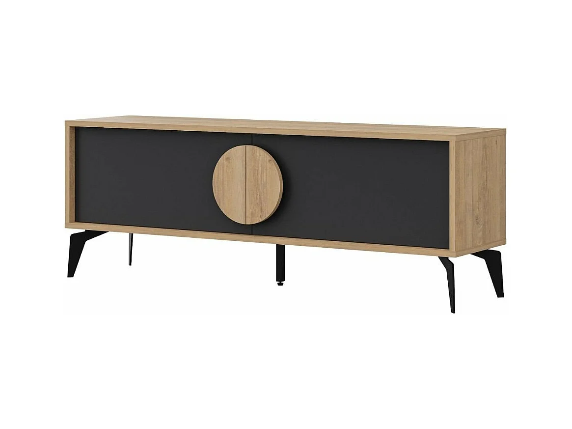 Meuble TV 2 portes avec pieds en métal L140 cm - VAE